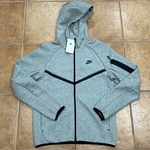 Nike Tech Fleece Windrunner Full Zip Hoodie Grey Black Jacket HV0949-063 Mens S